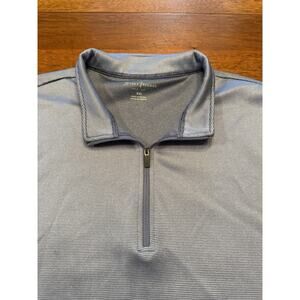 XXL Hickey Freeman 1/4 Zip Quarter Pullover Solid Blue Gray